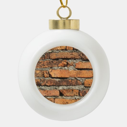 Ancient Brick Wall Keramische Bal Ornament (Voorkant)