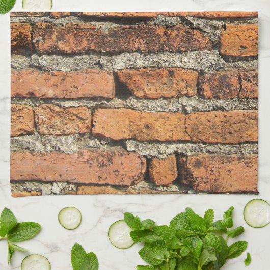 Ancient Brick Wall Theedoek (Gevouwen)