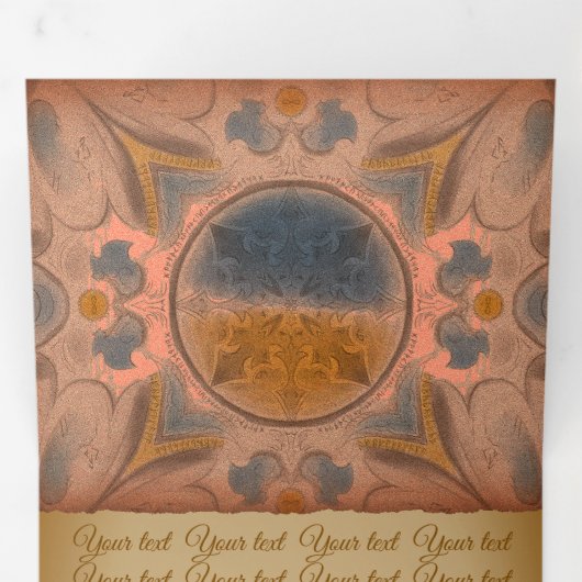 Ancient brochure drieluik kaart (Binnenzijde eerst)