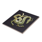 Ancient bronze chinese draak tegeltje (Zijkant)