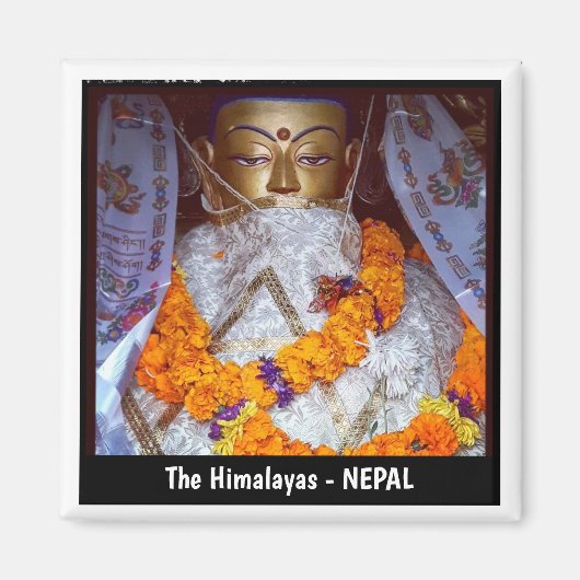Ancient Buddha, Swayambunath, Kathmandu - Nepal Magneet (Voorkant)