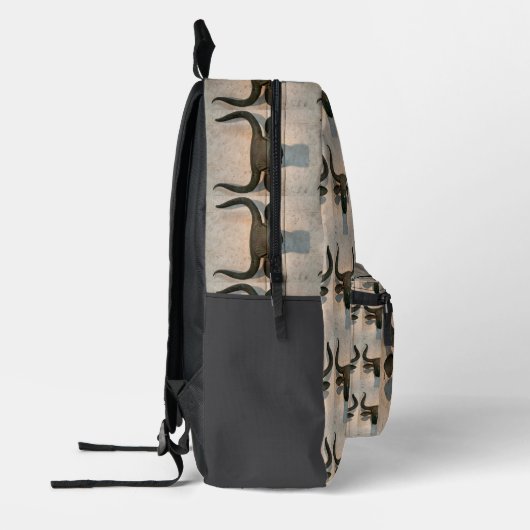 Ancient bull bedrukte rugzak (Links)