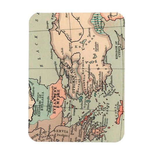 Ancient Byzantine Empire Map Magneet (Verticaal)