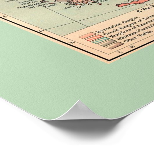 Ancient Byzantine Empire Map Poster (Hoek)