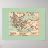Ancient Byzantine Empire Map Poster (Voorkant)