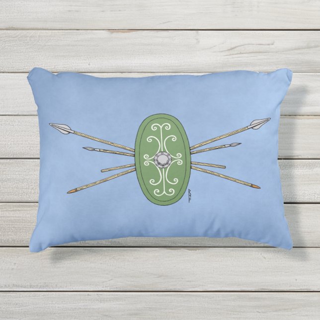 Ancient Celtic Shield and Spears Buitenkussen (Voorkant)