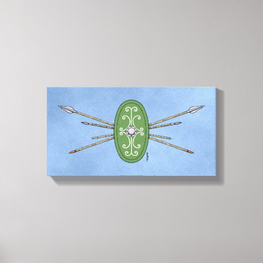 Ancient Celtic Shield and Spears Canvas Afdruk (Voorkant)