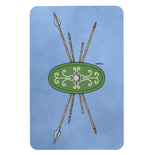 Ancient Celtic Shield and Spears Magneet (Verticaal)
