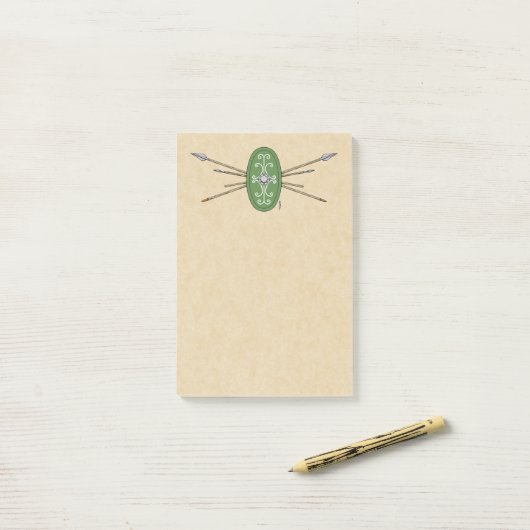 Ancient Celtic Shield and Spears Post-it® Notes (Op bureau)