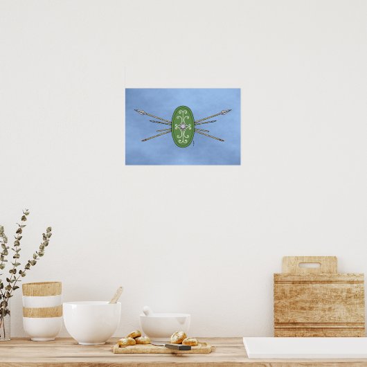 Ancient Celtic Shield and Spears Poster (Keuken)