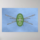 Ancient Celtic Shield and Spears Poster (Voorkant)