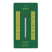 Ancient Celtic Sword and Knotwork Bookplate Etiket (Voorkant)