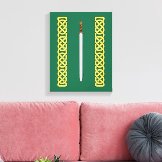 Ancient Celtic Sword and Knotwork Canvas Afdruk (Insitu (Woonkamer))