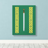 Ancient Celtic Sword and Knotwork Canvas Afdruk (Insitu (Houten vloer))