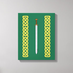 Ancient Celtic Sword and Knotwork Canvas Afdruk