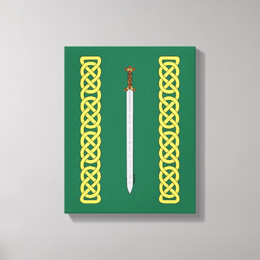 Ancient Celtic Sword and Knotwork Canvas Afdruk (Voorkant)