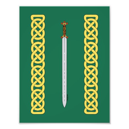 Ancient Celtic Sword and Knotwork Foto Afdruk (Voorkant)