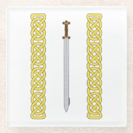 Ancient Celtic Sword and Knotwork Glazen Onderzetter