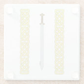 Ancient Celtic Sword and Knotwork Glazen Onderzetter (Achterkant)