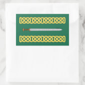 Ancient Celtic Sword and Knotwork Rechthoekige Sticker (Tas)