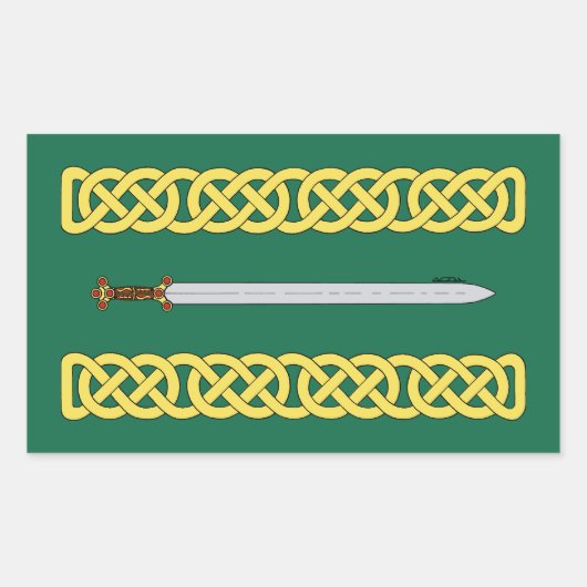 Ancient Celtic Sword and Knotwork Rechthoekige Sticker (Voorkant)