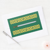 Ancient Celtic Sword and Knotwork Rechthoekige Sticker (Envelop)