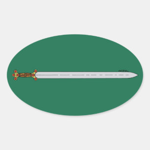 Ancient Celtic Sword Ovale Sticker