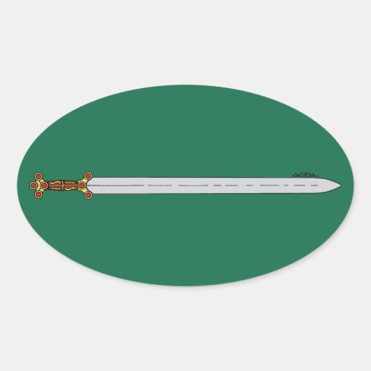 Ancient Celtic Sword Ovale Sticker (Voorkant)