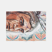 Ancient chieftan en fractaal patroon fleece deken (Voorkant (Horizontaal))