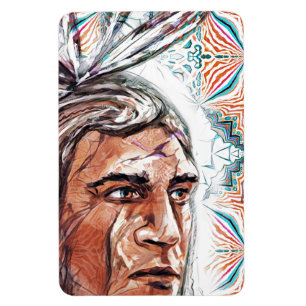 Ancient chieftan en fractaal patroon magneet