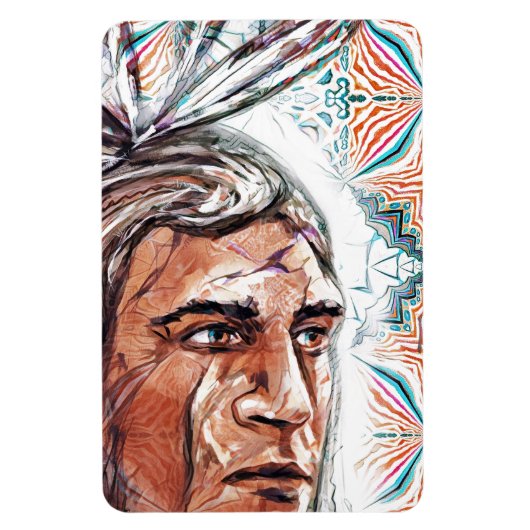 Ancient chieftan en fractaal patroon magneet (Verticaal)