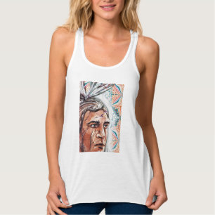 Ancient chieftan en fractaal patroon tanktop