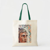 Ancient chieftan en fractaal patroon tote bag (Voorkant)