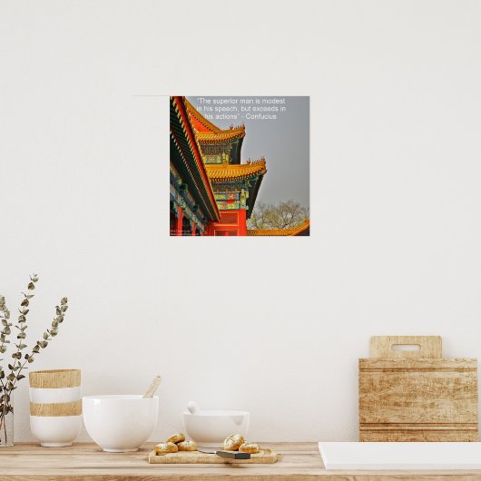 Ancient Chinees Architectuur Confucius Poster (Keuken)