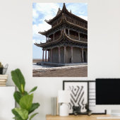 Ancient Chinees gebouw Poster (Thuiskantoor)