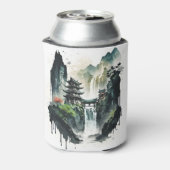 Ancient Chinees inklandschap met waterval Blikjeskoeler (Blikje Achterkant)