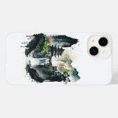 Ancient Chinees inklandschap met waterval Case-Mate iPhone Case (Achterkant (horizontaal))