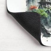 Ancient Chinees inklandschap met waterval Muismat (Hoek)