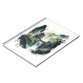 Ancient Chinees inklandschap met waterval Notitieboek (Linkerzijde)