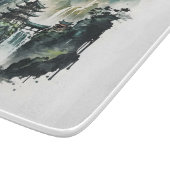 Ancient Chinees inklandschap met waterval Snijplank (Hoek)