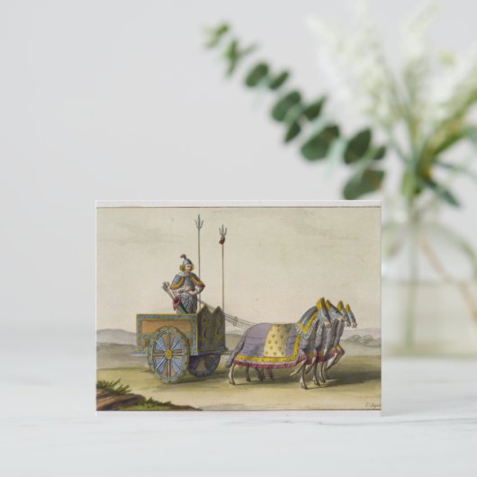 Ancient Chinees oorlogstuig uit Le Costume Anci Briefkaart (Staand voorkant)