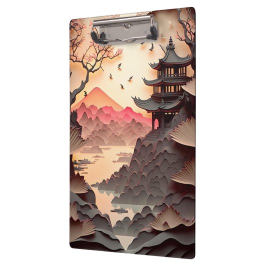 Ancient Chinees scène Paper Cut Brown klembord (Links)