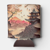 Ancient Chinees scène Paper Cut Brown Koelbox Blikjeskoeler (Achterkant)