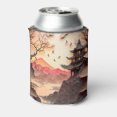 Ancient Chinees scène Paper Cut Brown Koelbox Blikjeskoeler (Blikje Achterkant)