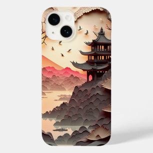 Ancient Chinees Scene Paper Cut iPhone 14 Hoesje