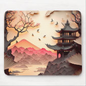 Ancient Chinees Scene Paper Cut Mousepad Muismat (Voorkant)