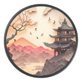 Ancient Chinees scène Paper Cut Puck (Voorkant)