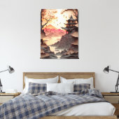Ancient Chinees scènepapier, gesneden bruin Canvas Afdruk (Insitu (Slaapkamer))
