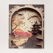 Ancient Chinees scènepapier, gesneden bruin Legpuzzel (Verticaal)