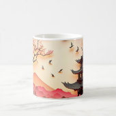 Ancient Chinees scènepapier snijdt bruine Mok af (Center)